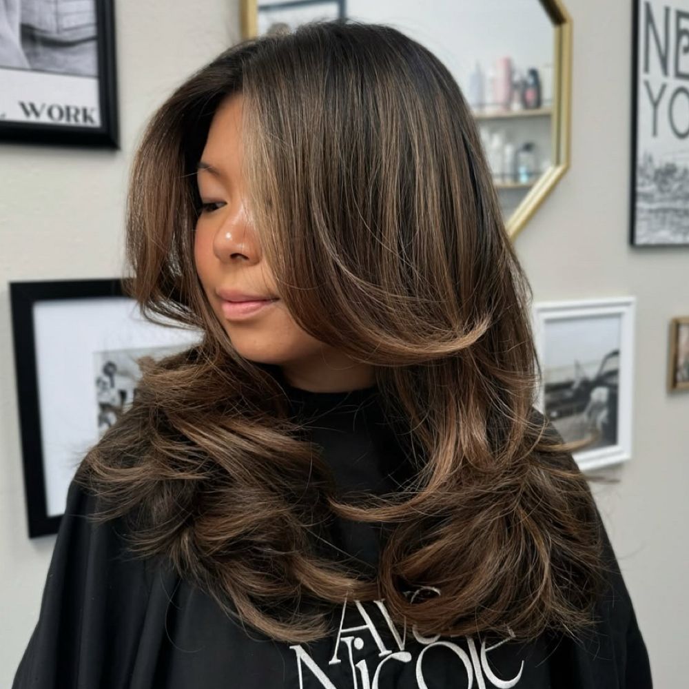 Dark brunette blowout